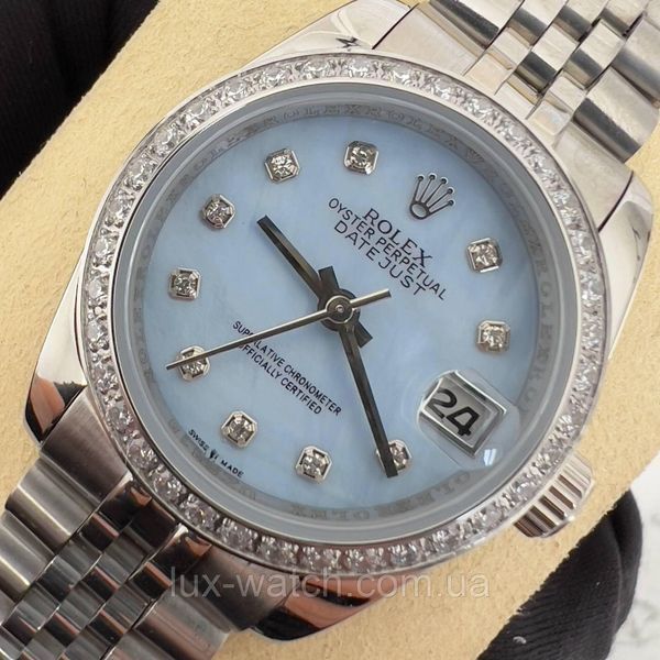 Годинник жіночий наручний R/o/l/e/x/28 mm Datejust Diamond Silver-Blue 1313 фото