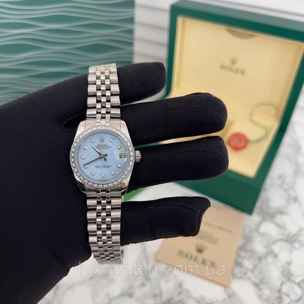 Годинник жіночий наручний R/o/l/e/x/28 mm Datejust Diamond Silver-Blue 1313 фото