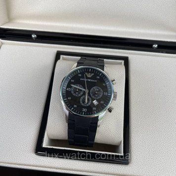 Годинник наручний Emporio Armani AR-5905 Silver-Black Silicone 1636 фото
