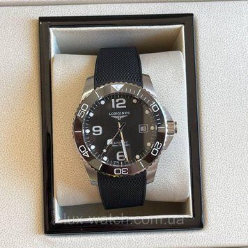 Годинник наручний Longines Automatic Black-Silver преміального ААА класу 1378 фото