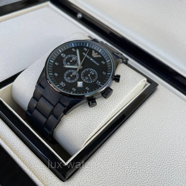 Годинник наручний Emporio Armani AR-5905 All Black Silicone преміального ААА класу 1635 фото