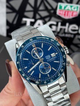 Модний чоловічий годинник Tag Heuer Carrera Silver-Black 1487 фото