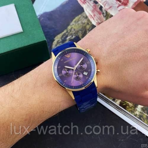 Emporio Armani AR-5905 Gold-Blue Silicone 1001-0115 фото