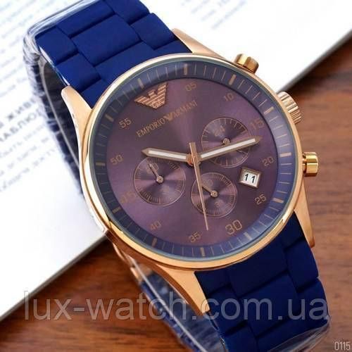 Emporio Armani AR-5905 Gold-Blue Silicone 1001-0115 фото