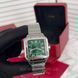 Елегантний наручний годинник Cartier Santos Silver-Green 1586 фото 2