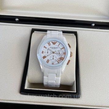 Годинник наручний Emporio Armani AR-1400 White-Gold преміального ААА класу 1630 фото