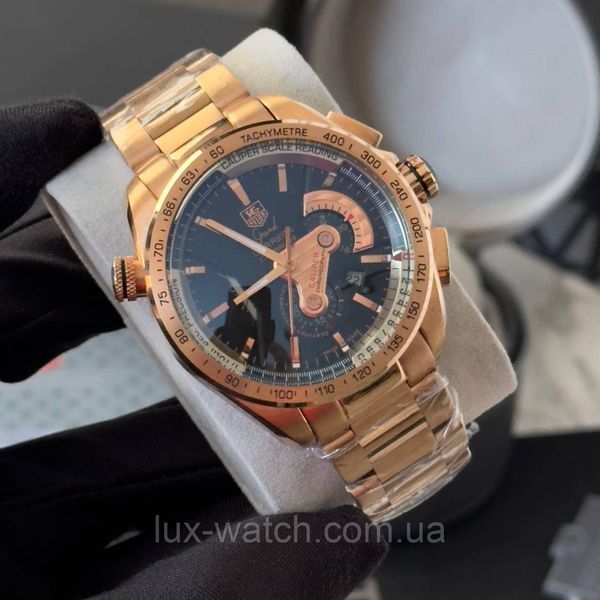 Стильний чоловічий годинник Tag Heuer Grand Carrera Calibre 36 RS Caliper Steel Gold/Black 1480 фото