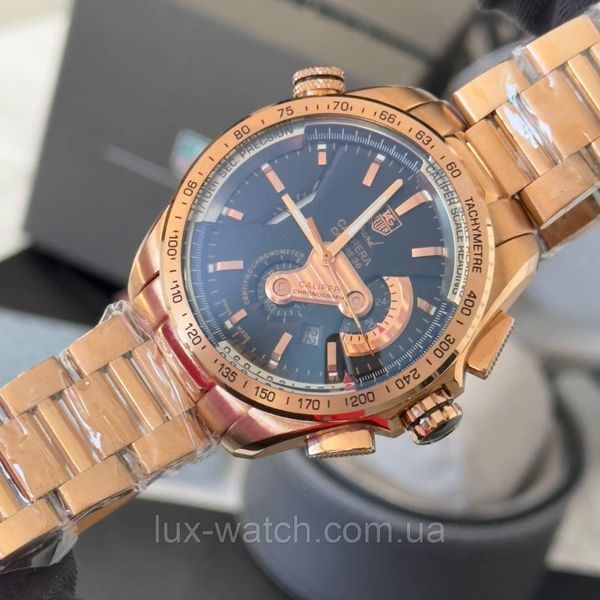 Стильний чоловічий годинник Tag Heuer Grand Carrera Calibre 36 RS Caliper Steel Gold/Black 1480 фото