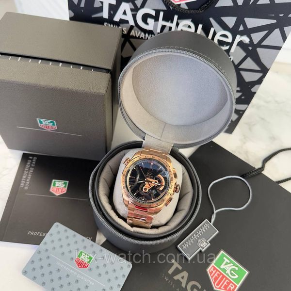 Стильний чоловічий годинник Tag Heuer Grand Carrera Calibre 36 RS Caliper Steel Gold/Black 1480 фото