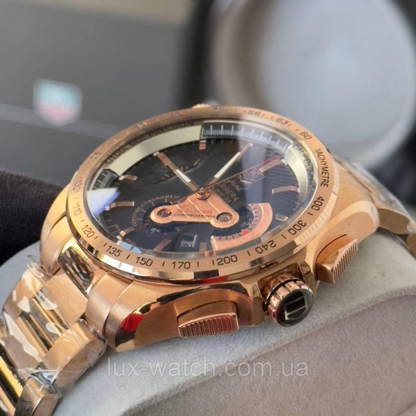 Стильний чоловічий годинник Tag Heuer Grand Carrera Calibre 36 RS Caliper Steel Gold/Black 1480 фото