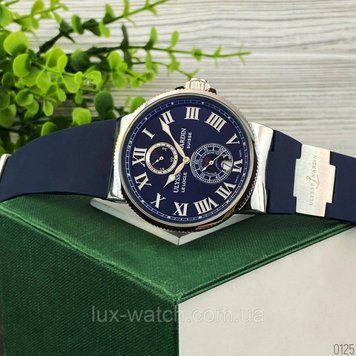 Годинник наручний Ulysse Nardin Maxi Marine ААА Blue-Silver 1023-0125 фото