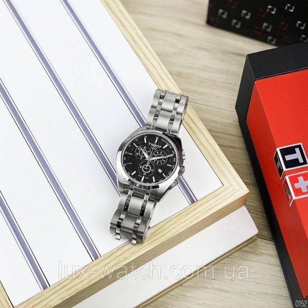 Tissot T-Classic Couturier Chronograph Steel Alt Silver-Black 1022-0152 фото