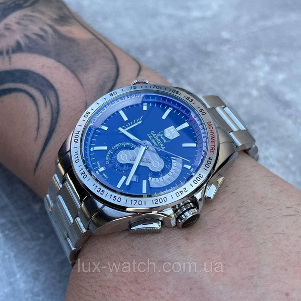 Годинник наручний T a g H e u e r Grand Carrera Calibre 36 RS Steel Silver-Black 2033-0042 фото