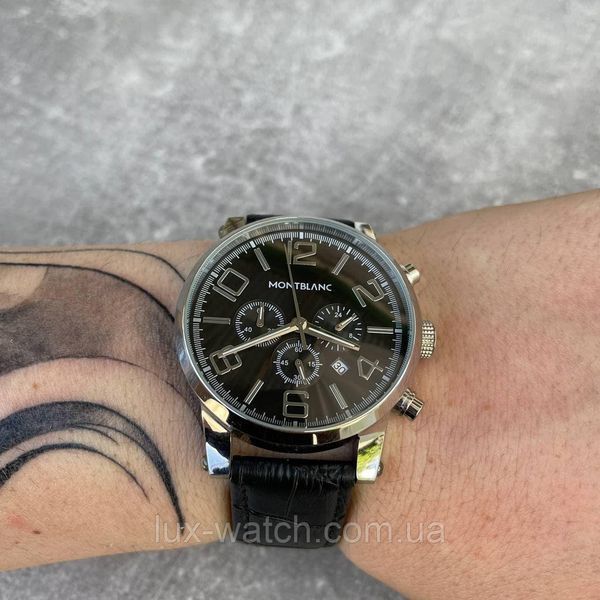 Годинник наручний Montblanc TimeWalker Chronograph Black-Silver-Black 1621 фото