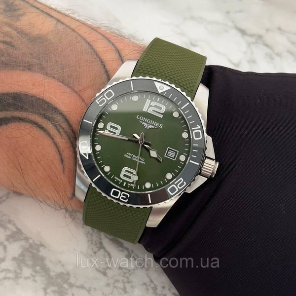 Наручний крутий годинник Longines Hydroconquest Automatic Silver-Green 1329 фото