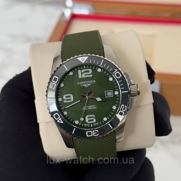 Наручний крутий годинник Longines Hydroconquest Automatic Silver-Green 1329 фото