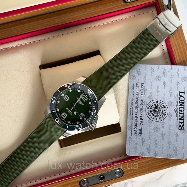 Наручний крутий годинник Longines Hydroconquest Automatic Silver-Green 1329 фото