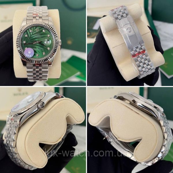Наручний годинник Rolex Datejust Diamond 41 Silver-Green 1412 фото