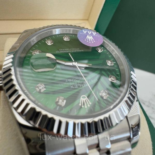 Наручний годинник Rolex Datejust Diamond 41 Silver-Green 1412 фото